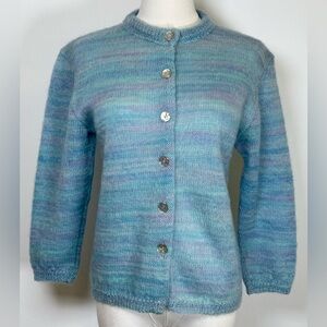 Rare! Vintage Bradley Hand-knit Cardigan Mohair Virgin Wool Blend Women’s Small